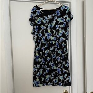 Apt. 9 Black and Blue Floral Mini Dress